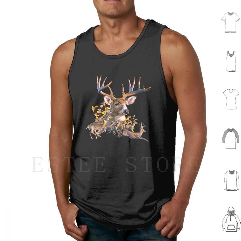 Wildman Hunting & Outdoor - Deer Collage Tank Tops Vest Sleeveless