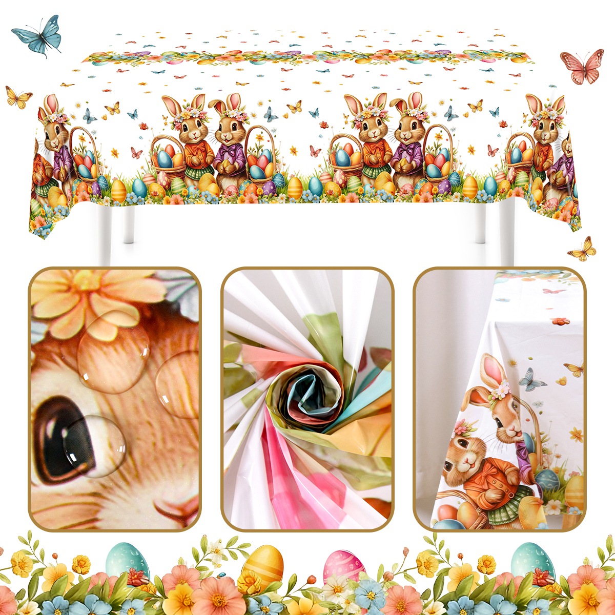 130*220cm Easter Cute Bunny Ta - Outdoor Hunting Table recension och pris
